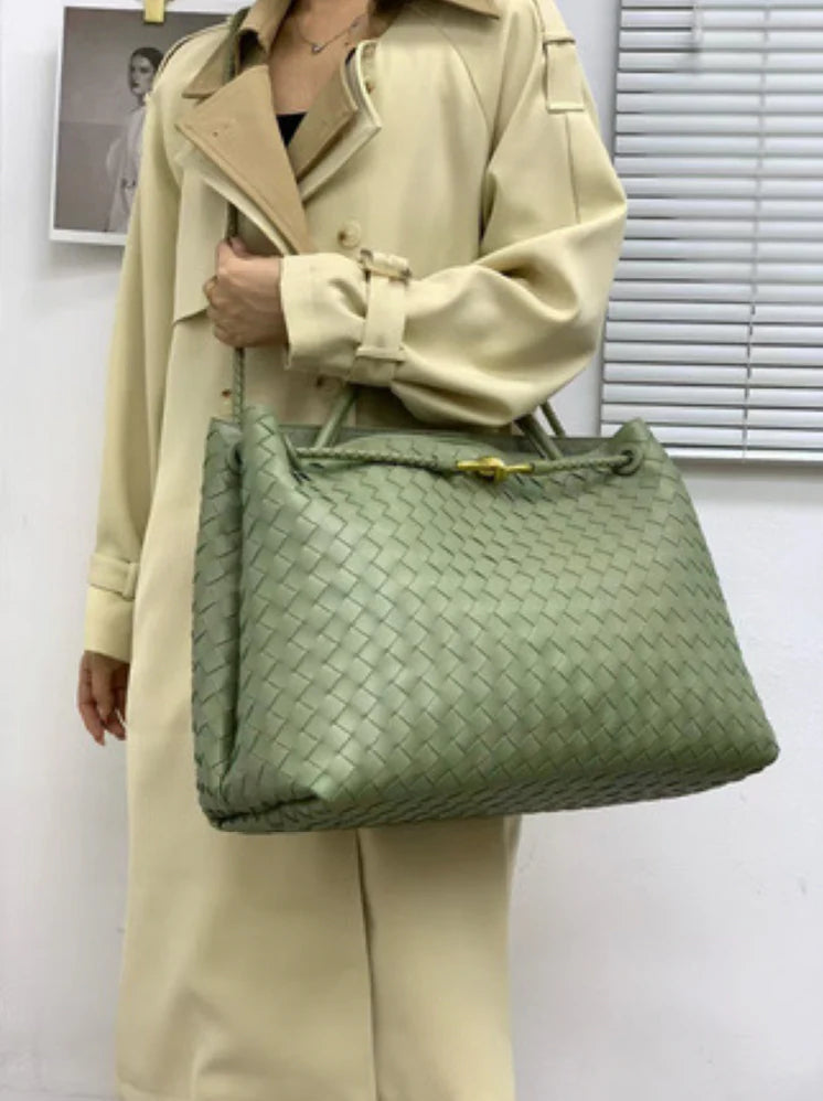 Woven Nubuck leather bag | Large