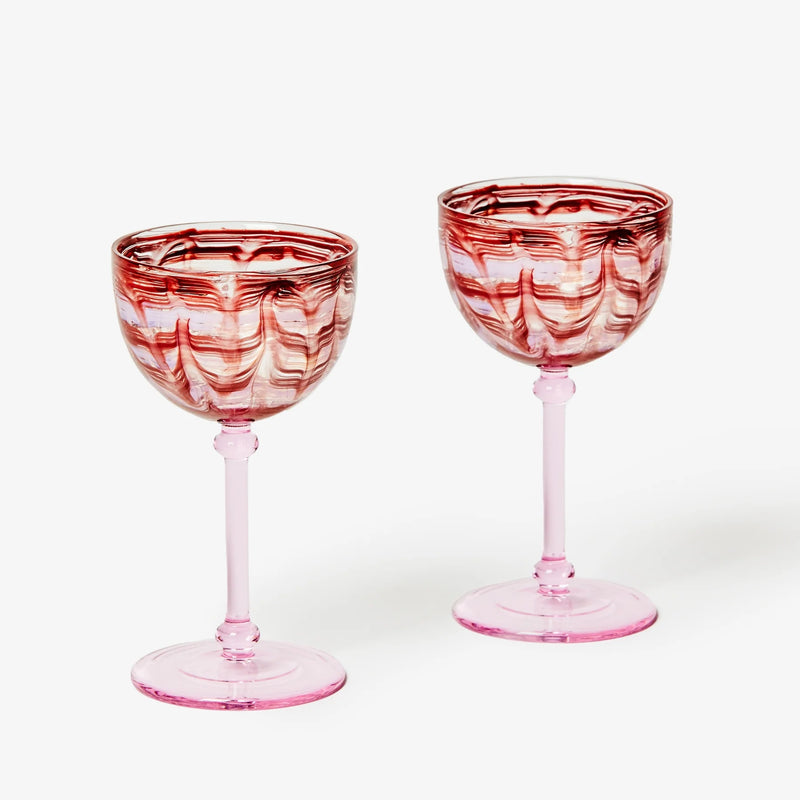 Watercolour Pink Coupes (set of 2)