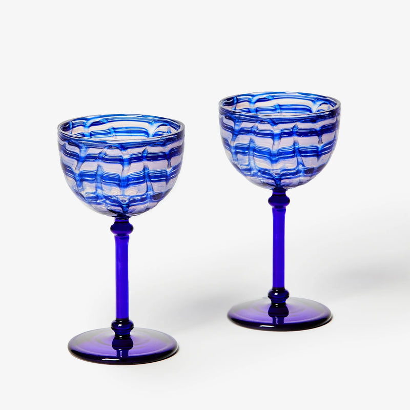 Watercolour Blue Coupes (set of 2)