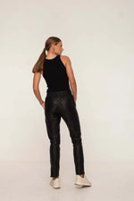 Gemma Leather Jogger | Black