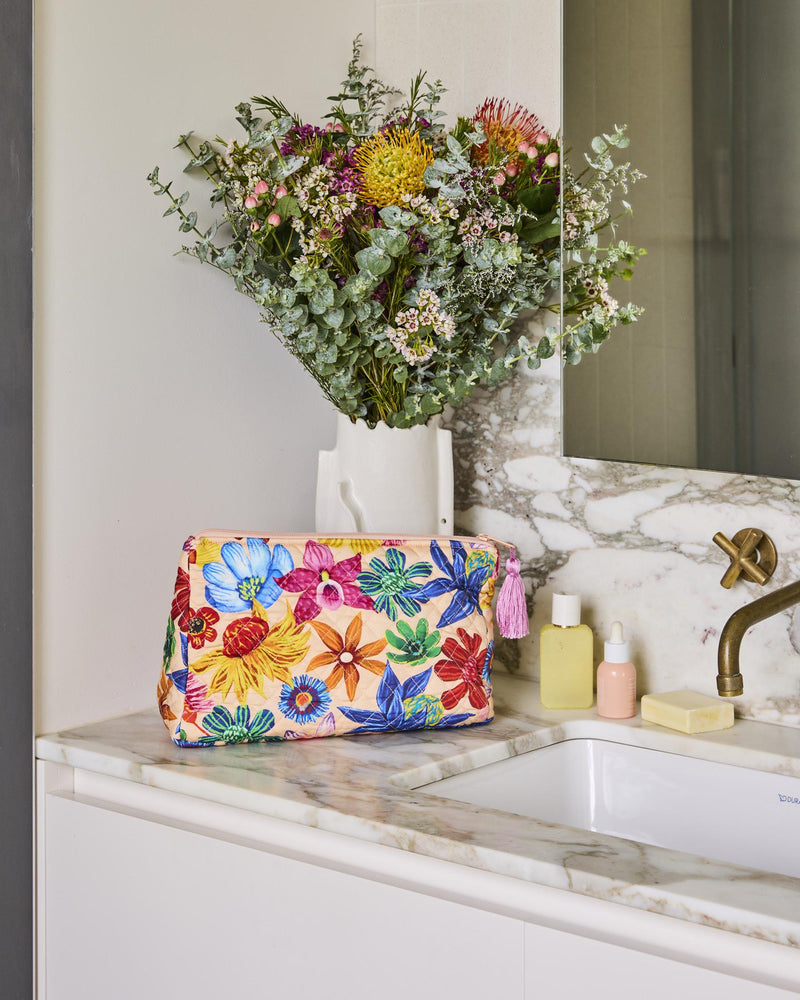 Quilted Cotton Toiletry Purse