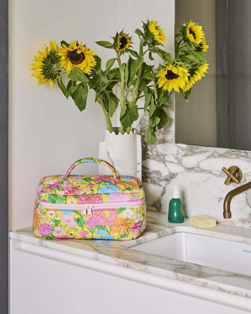 Quilted Cotton Toiletry Case