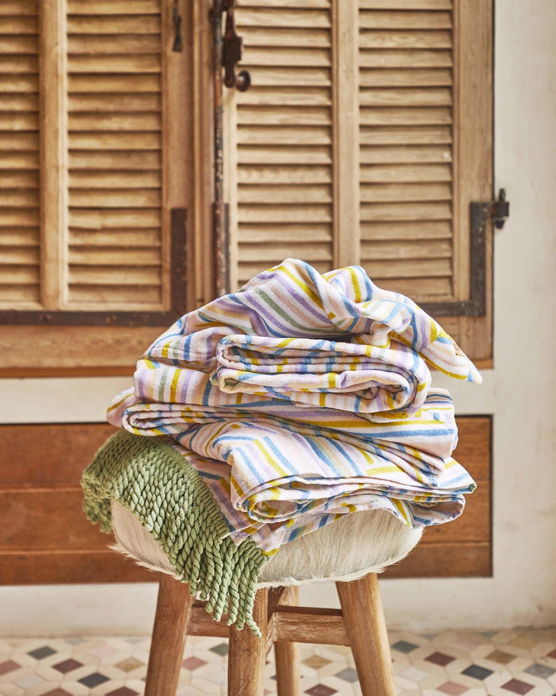 Stripes of Paros Printed Terry Bath Sheet / Beach Towel