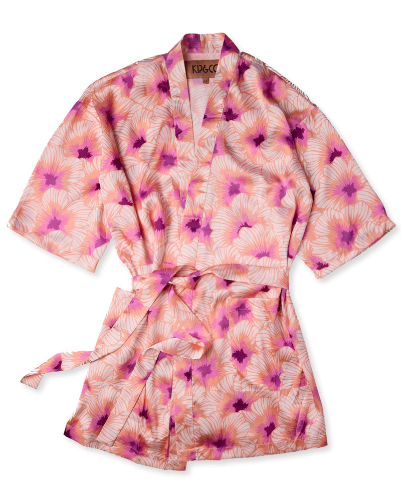 Hibiscus Peach Eco Satin Robe