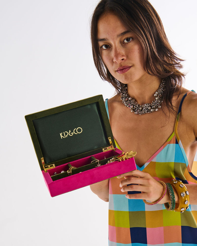 Prickly Pear Velvet Jewellery Box | Small