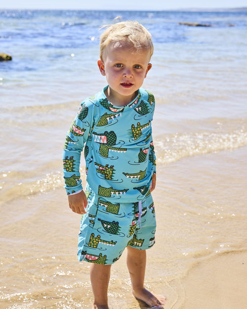Crocodile Rock Green Rash Vest