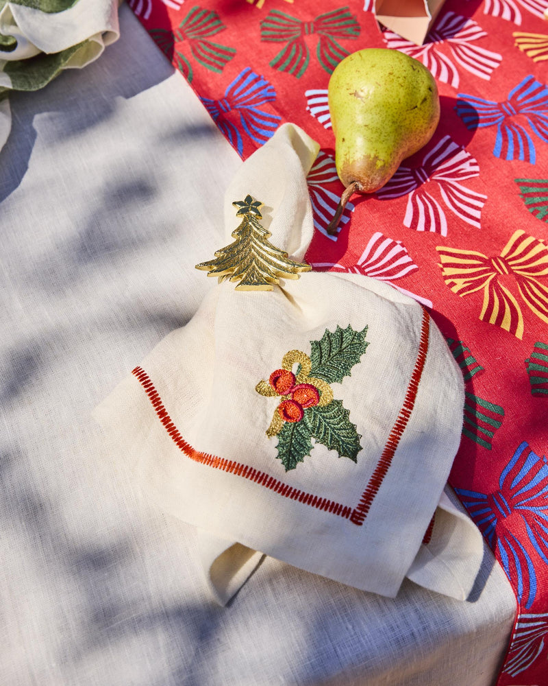 Oh Christmas Tree Brass Napkin Rings