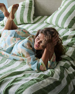 Big Beauty Floral Linen Robe | Blue