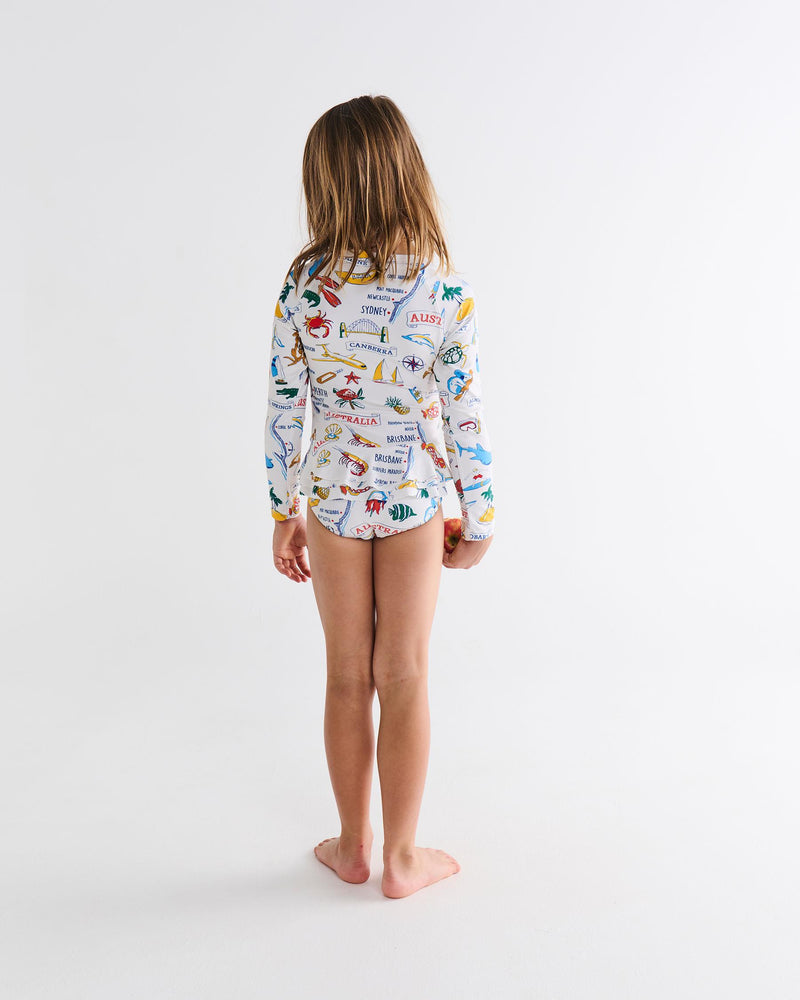 Aussie Road Trip Long Sleeve Bathers