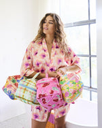 Hibiscus Peach Eco Satin Robe