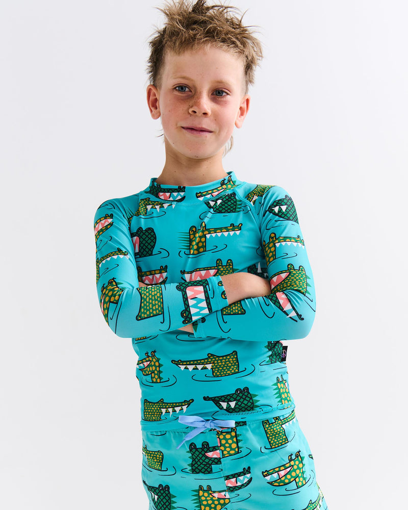 Crocodile Rock Green Rash Vest