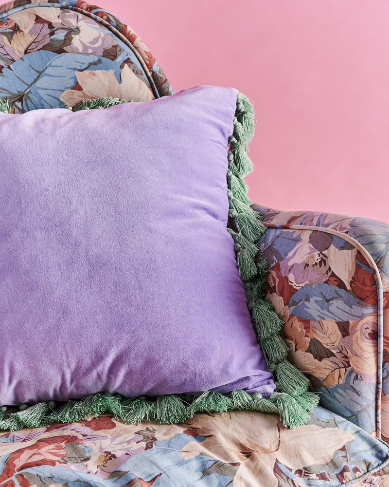 Wisteria Lane Velvet Tassel Cushion One Size