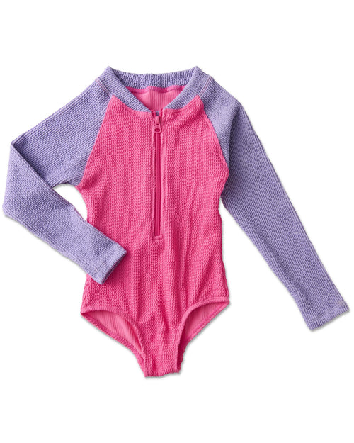 Sherbet Crinkle Long Sleeve Bathers