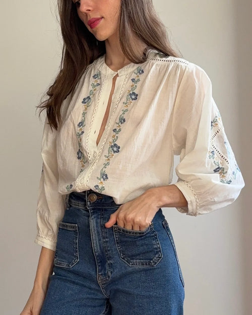 Passionflower Blouse | Chalk