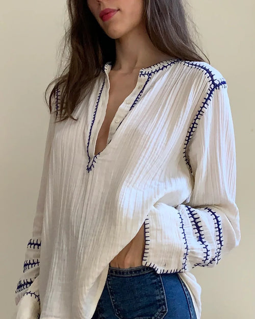 Amelie Feather Stitch | Ecru