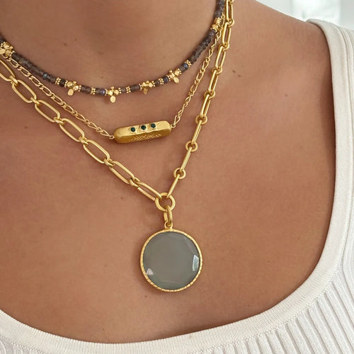 Jardin Aqua Chalcedony link chain