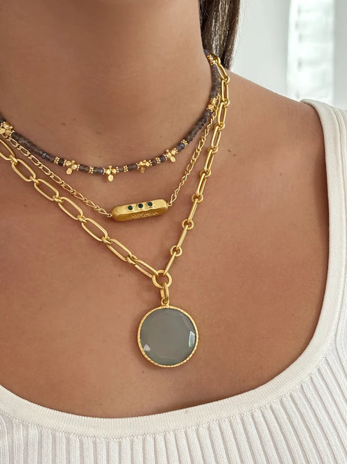 Saffron Labradorite necklace