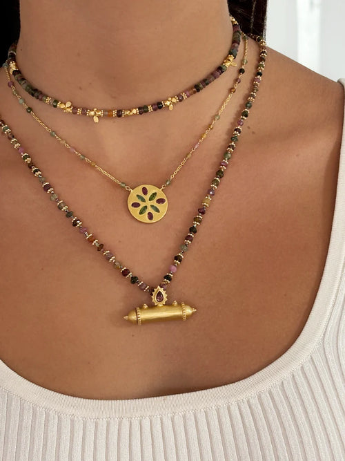 Saffron Multi Tourmaline necklace