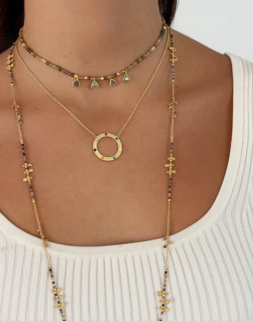 Mamounia Multi Tourmaline necklace & Labradorite