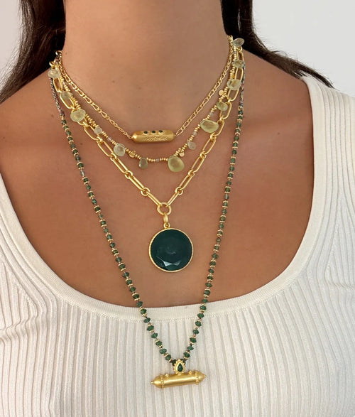 Brahma talisman necklace with Green Aventurine