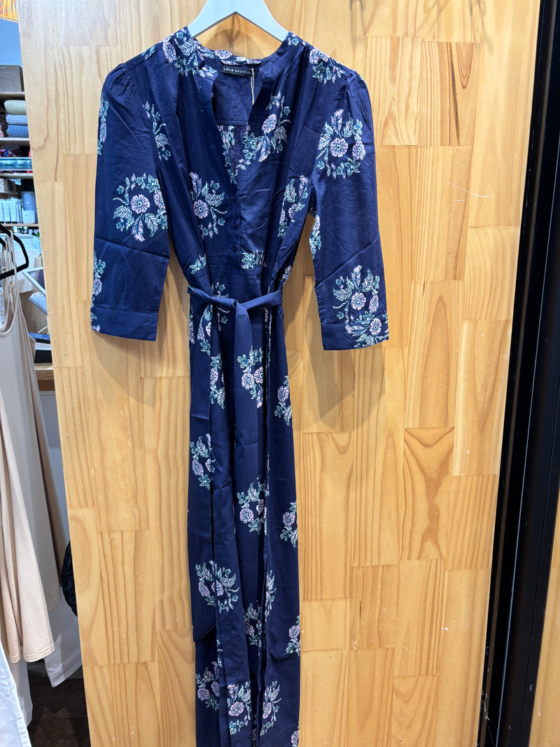 Mary Cotton Dress | Wreath Navy