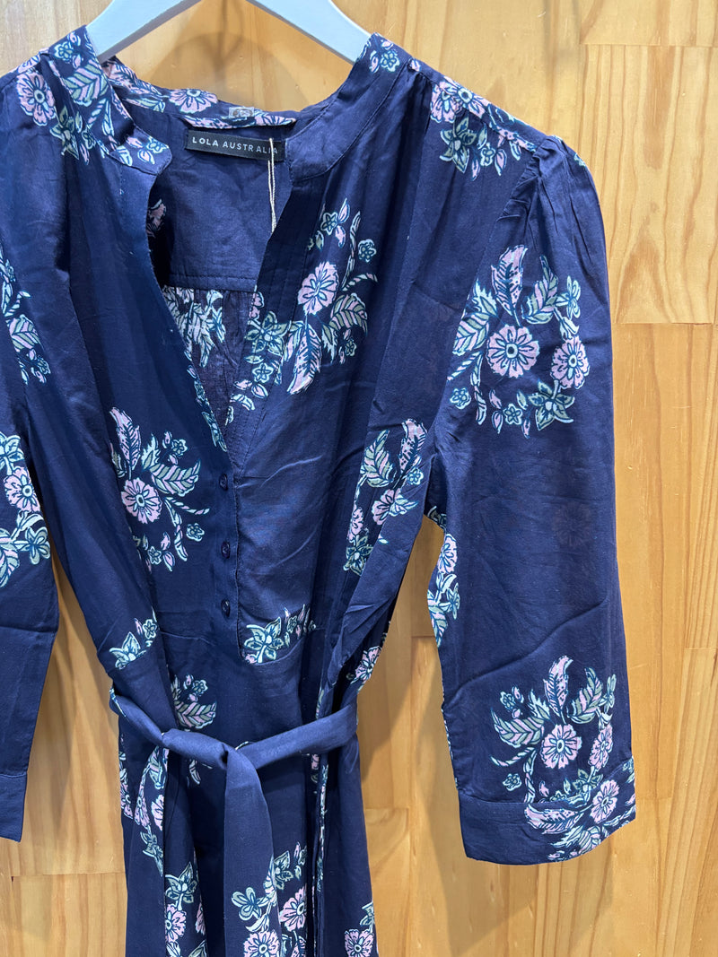 Mary Cotton Dress | Wreath Navy