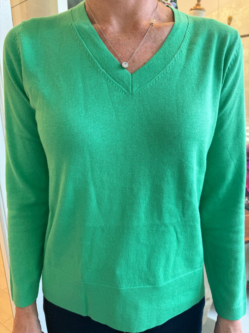 V Neck Cotton Cashmere Pullover | Rolling Green