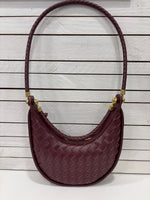 Woven Leather Saddle Bag | Red Wine