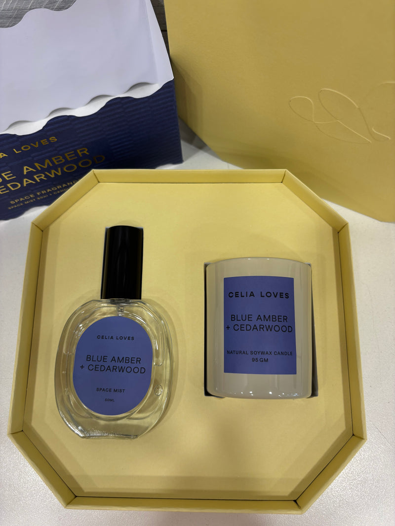 Duo Set | Blue Amber Room Spray & 95gm Candle