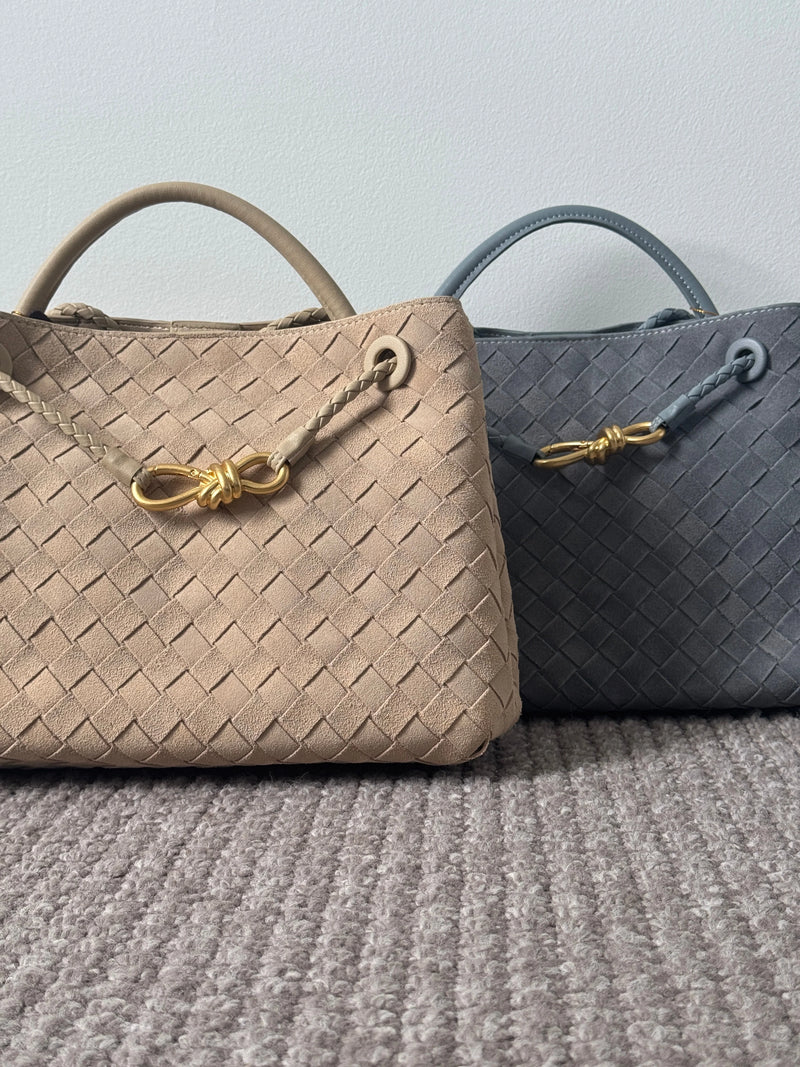 Woven Nubuck Suede leather bag | Small