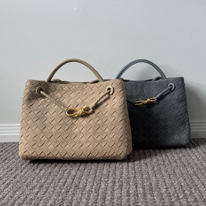 Woven Nubuck Suede leather bag | Small