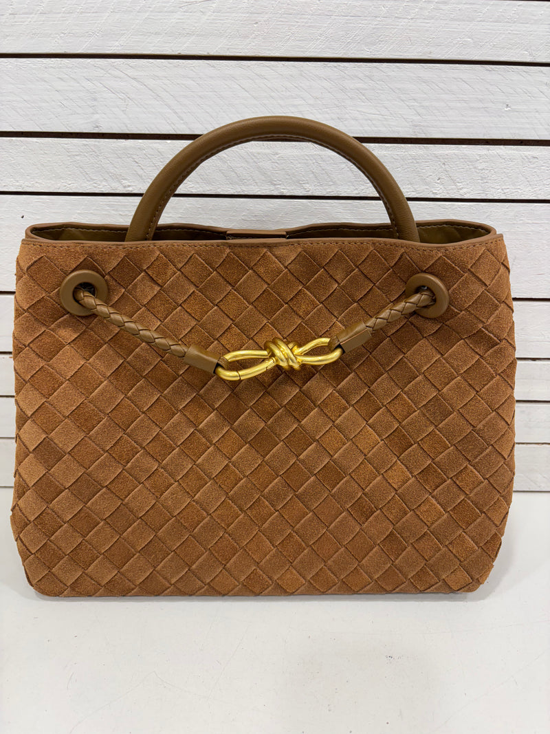 Woven Nubuck Suede leather bag | Small