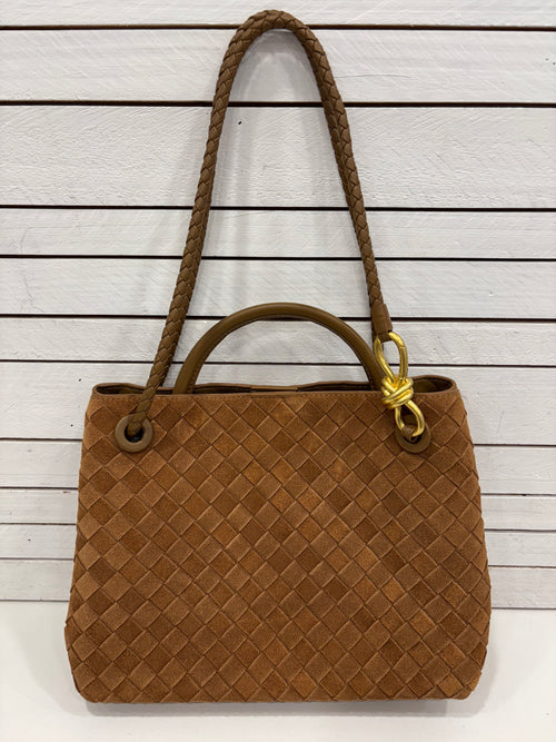 Woven Nubuck Suede leather bag | Small