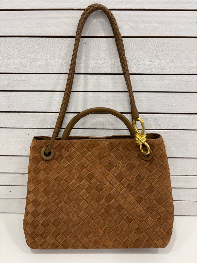 Woven Nubuck Suede leather bag | Small
