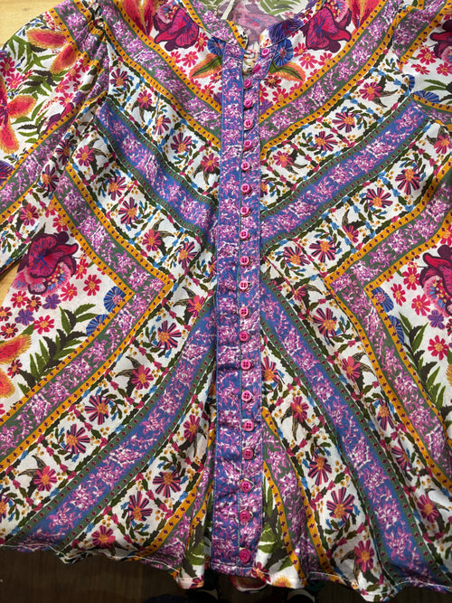 Scarlett Silk Top | Tulleries Hibiscus