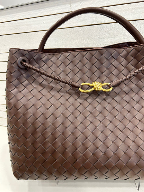 Woven leather bag | Large
