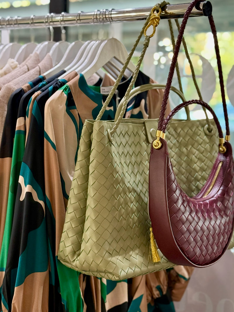 Woven Nubuck leather bag | Large