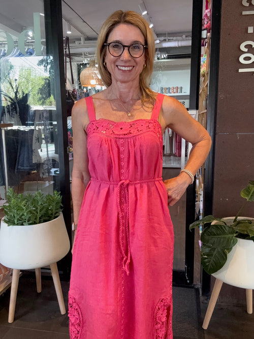 Lido Lace Long Dress | Watermelon