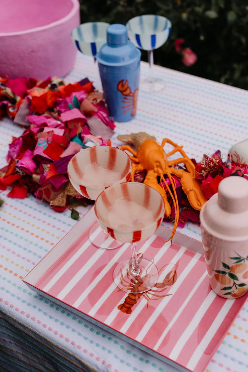 Pink Stripe Lobster Tray