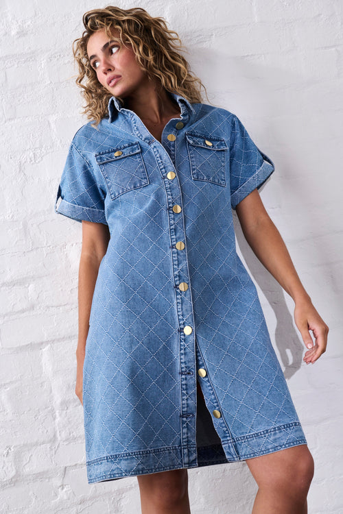Simone Dress | Check Stitch