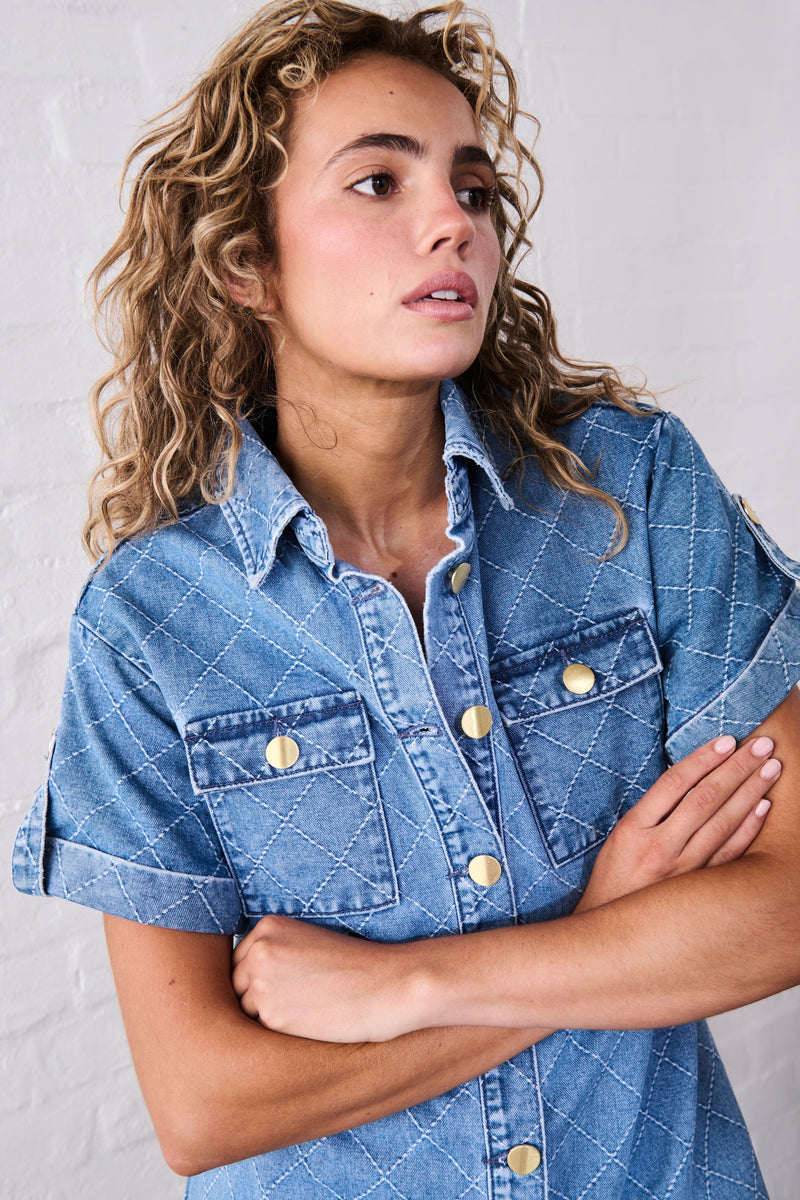 Simone Dress | Check Stitch