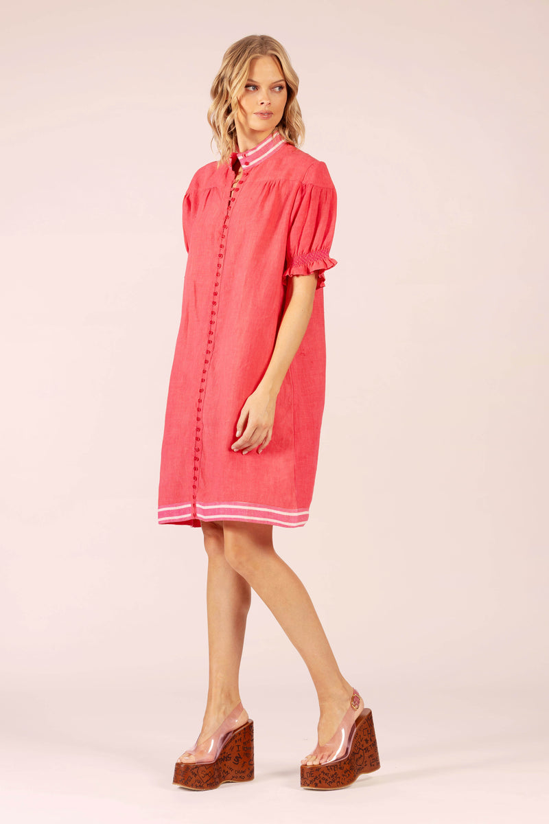 July Linen Midi | Watermelon