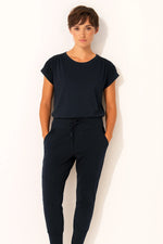 Pima Cotton Smocked Shoulder Top Porto | Sea