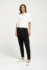 Pima Cotton Relaxed Fit Drawstring Hem Top Lisbon | White