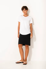 Pima Cotton Short Sleeve Round Neck Top Siem | White
