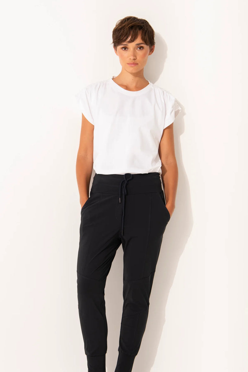 Pima Cotton Smocked Shoulder Top Porto | White