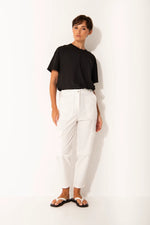 Pima Cotton Relaxed Fit Drawstring Waist Top Lisbon | Sea