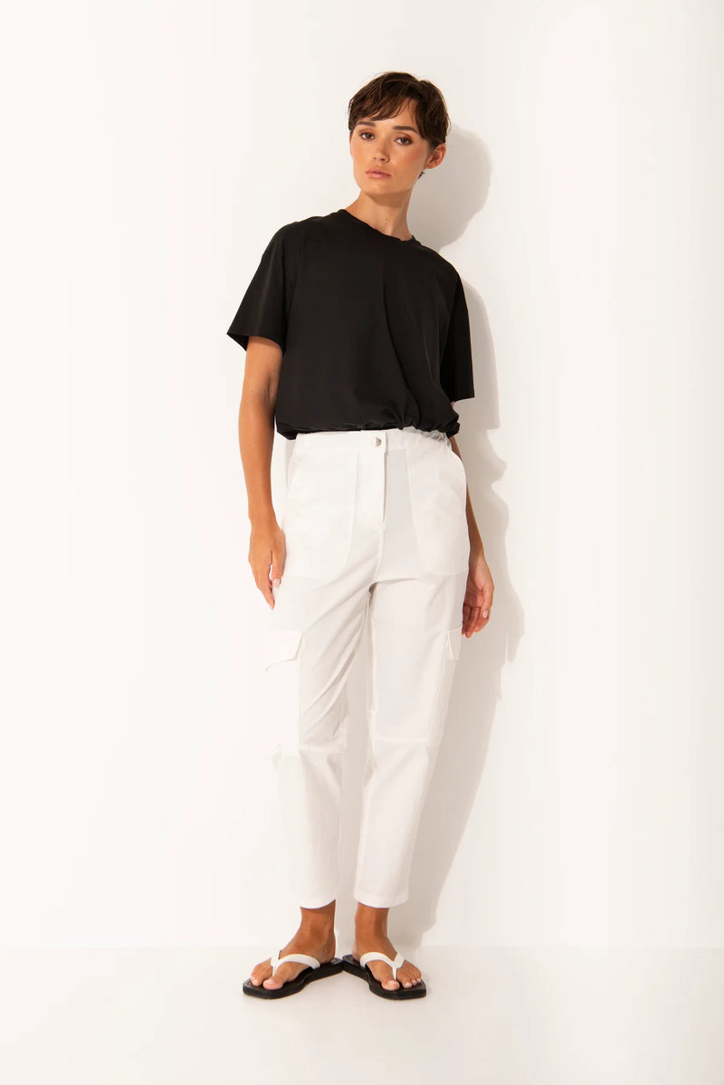 Pima Cotton Relaxed Fit Drawstring Waist Top Lisbon | Sea