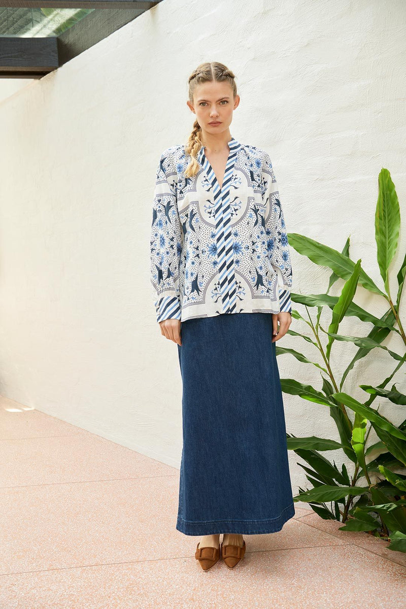 Chloe Bird Blouse | White