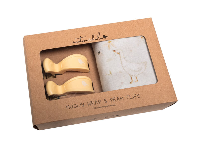 Muslin Wrap and Pram Clip Set